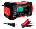Cargador de batería 12V 6A con pantalla LCD y pinzas